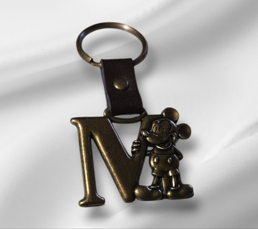 Mickey Mouse "M" Initial Bronze Keychain